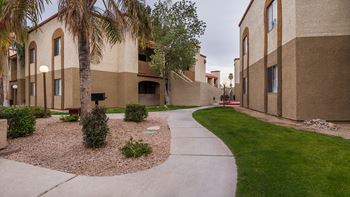 Cantera apartments with lush landscape